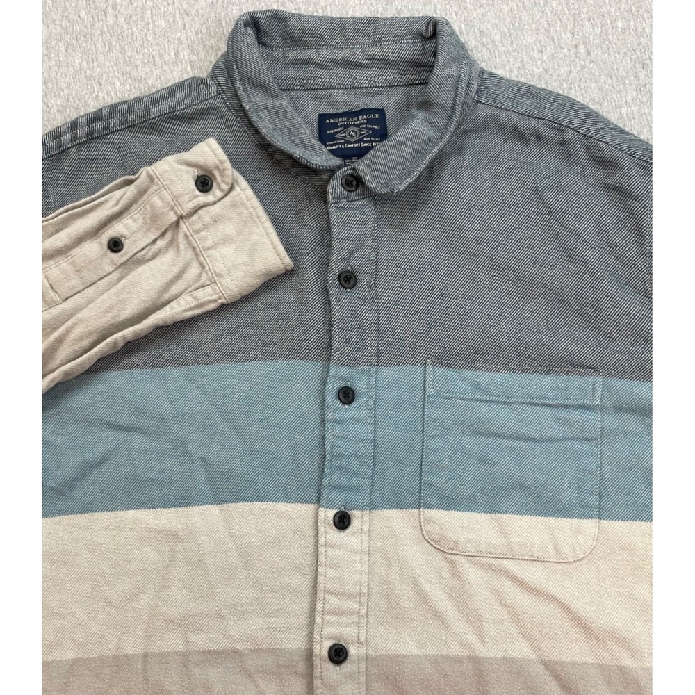 American Eagle Shirt Mens XL Tall 100% Cotton Flannel Button Up